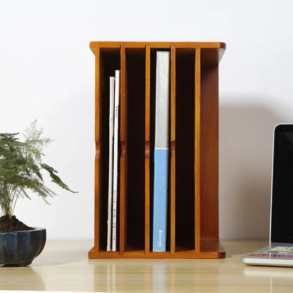 Solid Wood Desktop Organizer Box with Portable Bluetooth Speaker Multi-Function Office Storage Shelf for Home
