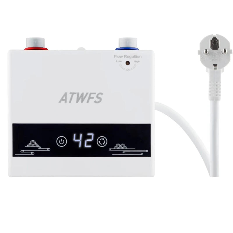 ATWFS Instant Water Heater 220V 4600W Portable Electric Heaters for Bathroom Hot Water Shower and Home Kitchen Heating