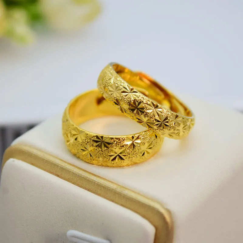 Fashion 14K Gold Ring for Men Women Wedding Engagement Fine Jewelry Luxury Gypsophila Ring Not Fade Fine Jewelry Gifts