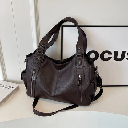 Winter Female Handbag Large Capacity Shoulder Bags Big Tote Bag Ladies Soft Leather Hobos Messenger Bags Women Shopper Bag Sac