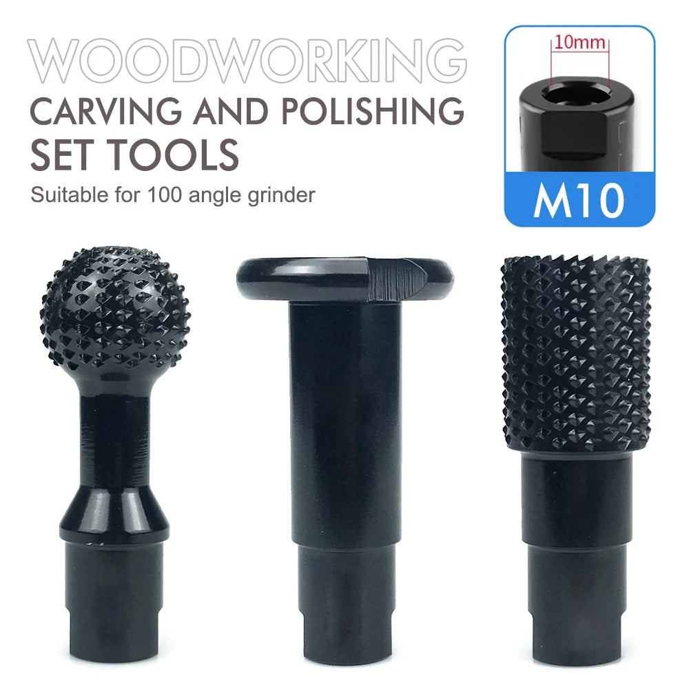Woodworking Carving and Polishing Set Tools 10/14mm Power Carving Attachment for Angle Grinder Wooden Groove Carving Tool