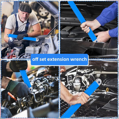 1pc heavy-duty extension wrench, 15-inch impact-resistant design, with 4 adapters, specially designed for automotive repair.