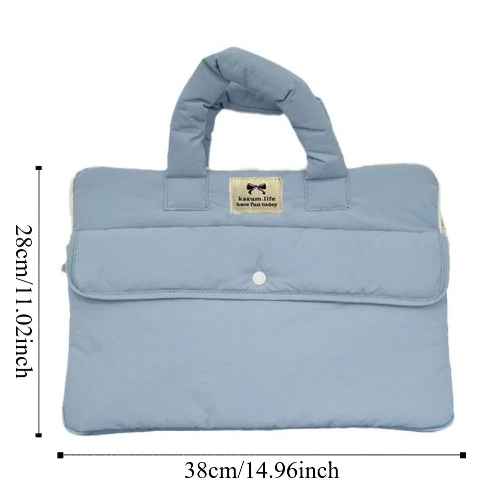 Handbags 15.6inch Portable Laptop Bags Bow with Handle Laptop Case Cute Soft Material Notebook Sleeve Women's Bag