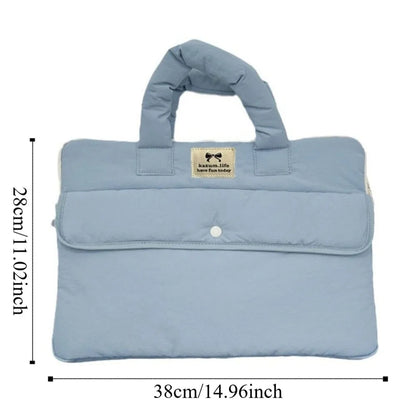 Handbags 15.6inch Portable Laptop Bags Bow with Handle Laptop Case Cute Soft Material Notebook Sleeve Women's Bag