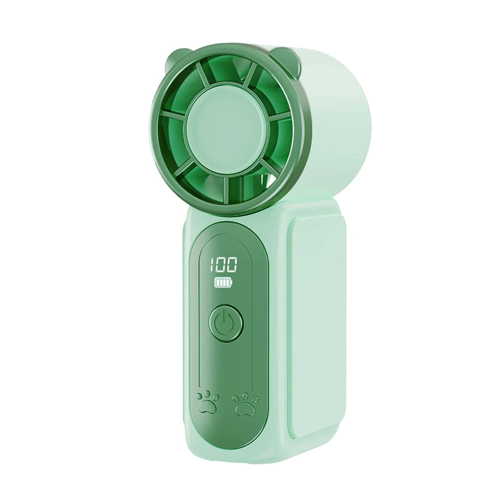 Portable Handheld Fan Mini Perosonal Hand Fan USB Rechargeable Outdoor Travel Hand Fan Digital Display Pocket Fan 100Gear