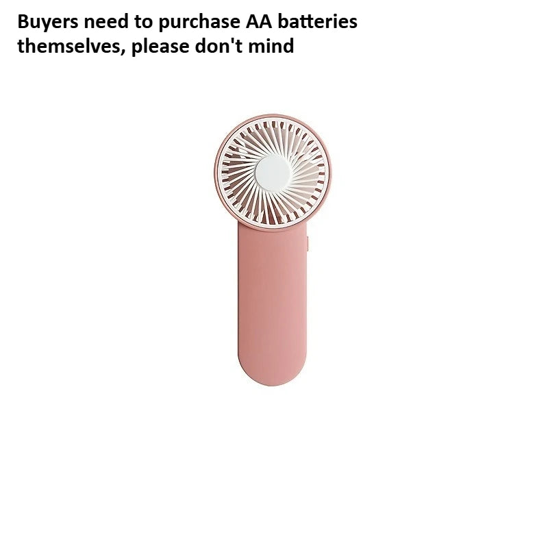 Portable Handheld Mini Fan,Powered by AA Batteries,Adjustable Single Speed, Ideal for Outdoor Use,Lightweight and Compact Design