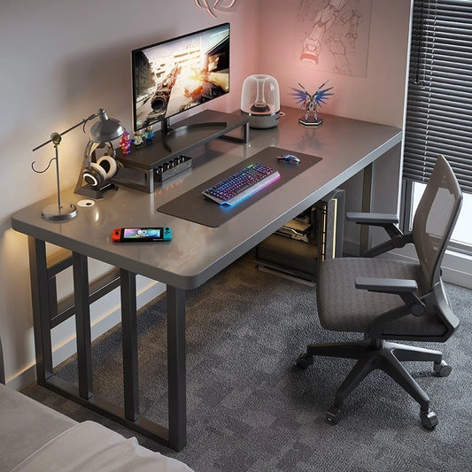 Computer desk, desktop, home bedroom, student learning, writing, internet network, red e-sports desk, rental house, simple offic