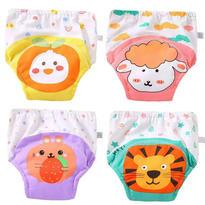 4PCS Baby Waterproof Diapers Pee Shorts Underwears Reusable Soft Ecological Cotton Toddler Potty Training Pants For Boys Girls