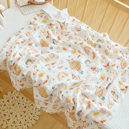 Cotton Baby Bath Towel 6 Layer Bubble Gauze Muslin Blanket Swaddle Wrap Infant Kids Bedding Newborn Stroller Blankets Baby Items