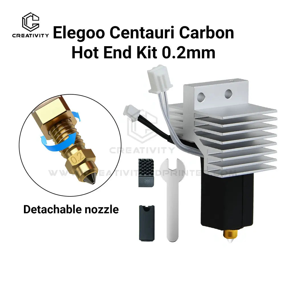 Upgrade Elegoo CC Hotend 0.2/0.4/0.6/0.8mm Size Assembled Extruder Hotend Kit for Elegoo Centauri Carbon Hotend/ Centauri Nozzle