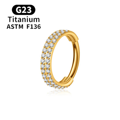 ASTM F136 Titanium 16G Hinged Nose Ring CZ Septum Clicker Cartilage Hoop Earrings Tragus Rook Daith Conch Helix Piercing Jewelry