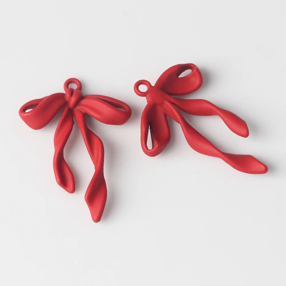 10pcs/lot 16*17MM Zinc Alloy Spray Painted Ribbon Bow Pendant Charms for Necklace Bracelet Jewelry Diy Accessories