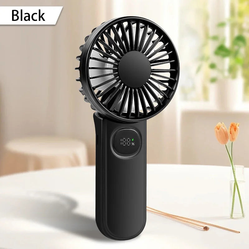 Handheld Fan Foldable Portable Fan with LED Display 3000mAh Battery Operated Mini Hand Held Fan for Travel Beach Outdoor