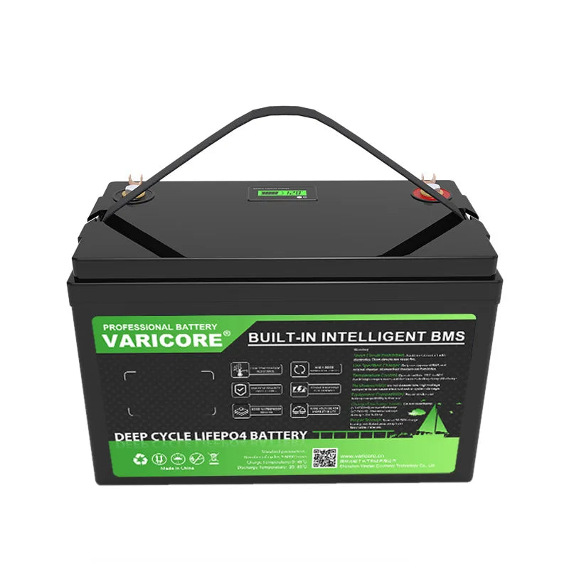 12.8V 180AH LiFePO4 Battery 12V 4s LED Display Lithium Power Batteries for Campers, Golf Cart, Off-Road, Solar & Wind Energy Sto