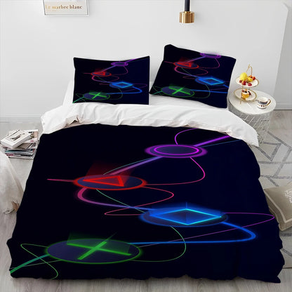 Cartoon Gamer Game Controller Comforter Bedding Set,Duvet Cover Bed Set Quilt Cover Pillowcase,King Queen Size Bedding Set Child
