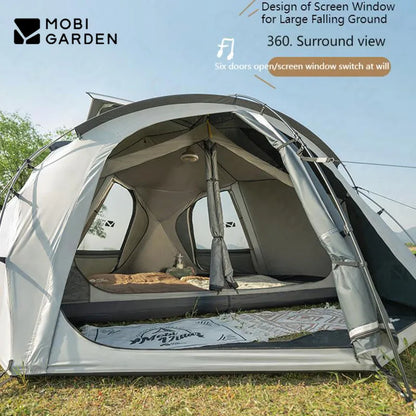 MOBI GARDEN Ground Cloth for Royal Castle Tent 150D Oxford Cloth Camping Accessories 365*365cm Footprint Floor Mat Outdoor Tools