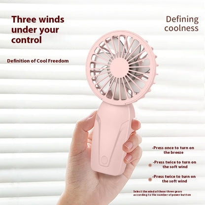 Portable Handheld Small Fan ABS Lightweight Cute Appearance USB Rechargeable Mini Fan For On Go Cooling Portable Mini Pocket Fan