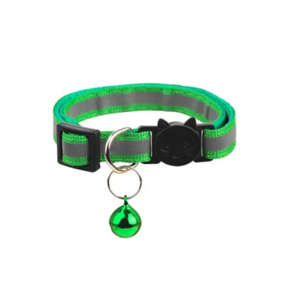 Adjustable Reflective Breakaway Cat Collar with Bell Safety Elastic Neck Ring Necklace Pet Supplies in Multiple Colors