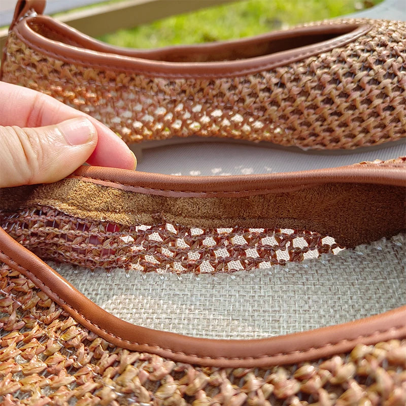 Flat Shoes for Women Spring and Autumn 2025 Breathable Hollow Flat Square Toe for Women Shallow Mouth Beach Sandals for Summer