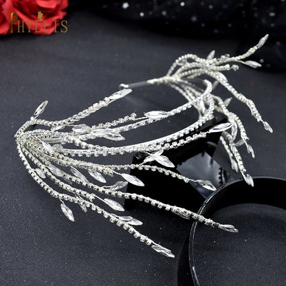 A115 Sparkling Wedding Tiara Zircon Hair Band Hair Accessories Crystal Bridal Headwear Pearl Head Hoop Beaded Bridal Hair Piece