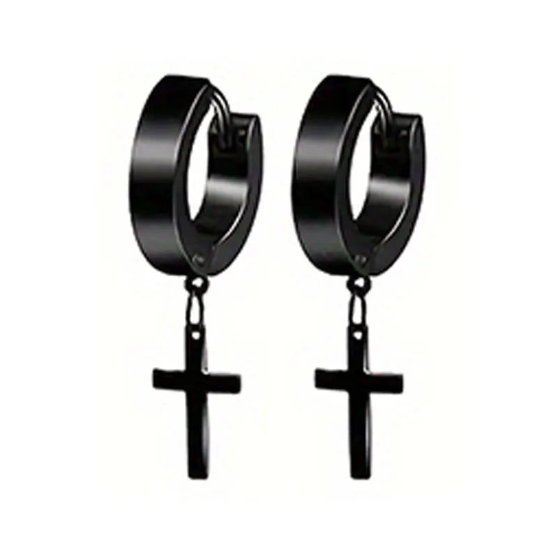 21 pairs of men's stainless steel earrings, circular CZ earrings, hypoallergenic earrings, unisex perforated earrings