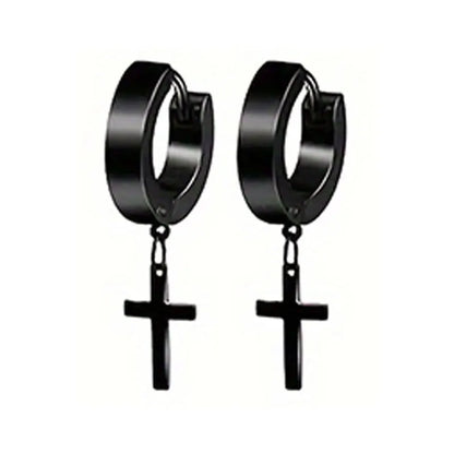 21 pairs of men's stainless steel earrings, circular CZ earrings, hypoallergenic earrings, unisex perforated earrings