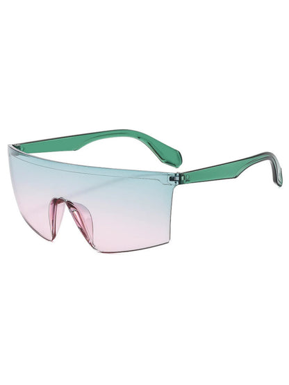 1PC, same style for men and women, stylish glasses, new model, large frame, vibrant colors, trendy, lens-integrated design, perf