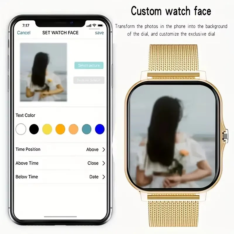 LAXASFIT Smart Watch 1.83 Inch HD Bluetooth Call Voice Assistant DIY Watch Faces Message Notification Fitness Tracker
