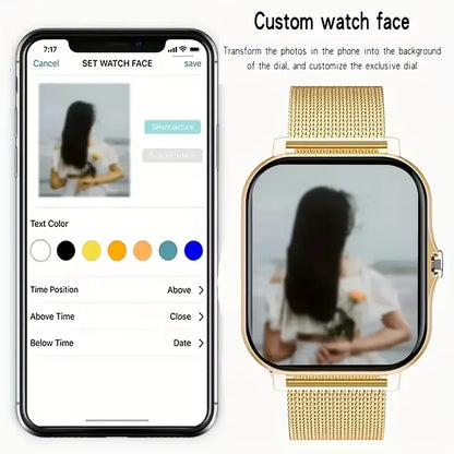 LAXASFIT Smart Watch 1.83 Inch HD Bluetooth Call Voice Assistant DIY Watch Faces Message Notification Fitness Tracker
