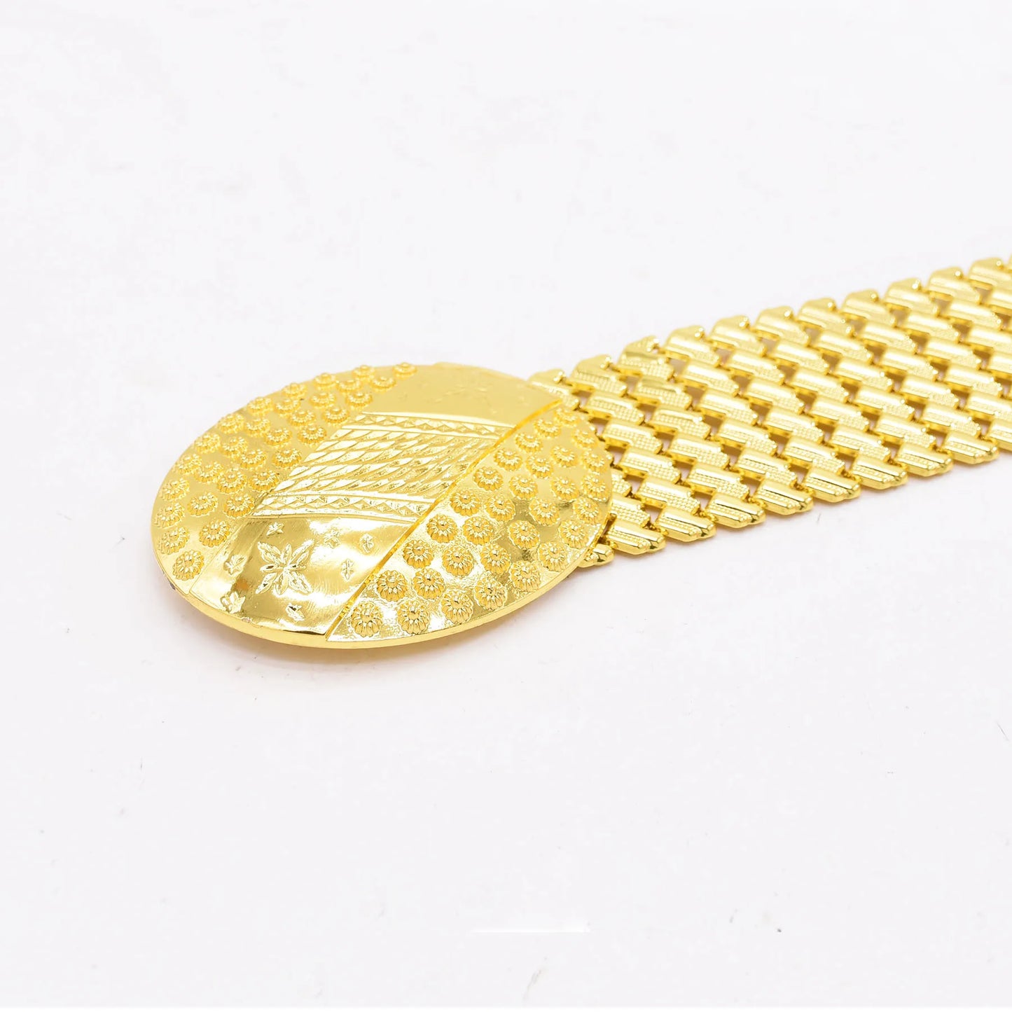 Gold Plated Women Metal Belt Body Jewelry Alloy Carved Flower Statement Waist Chains