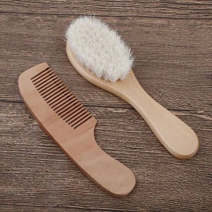 Baby Care Wooden Handle Brush Comb Head Massage Tool Portable Baby Brush Set Hair Massage Comb Bath Brush Combs Accessories