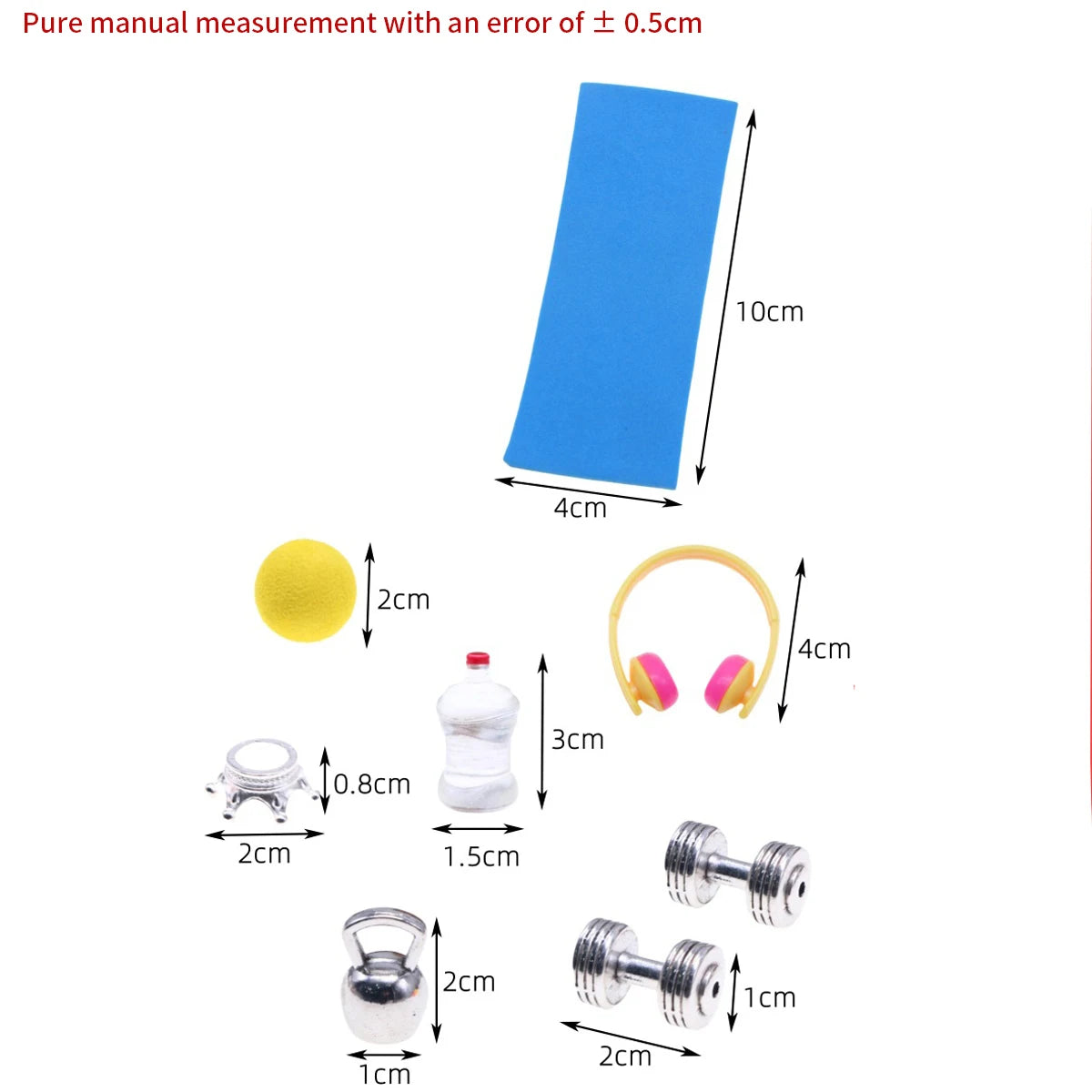 Dollhouse Mini Sports Equipment Model BJD Doll Miniature Gym Scene Decor Accessories Simulation Alloy Dumbbell Mini Yoga Mat