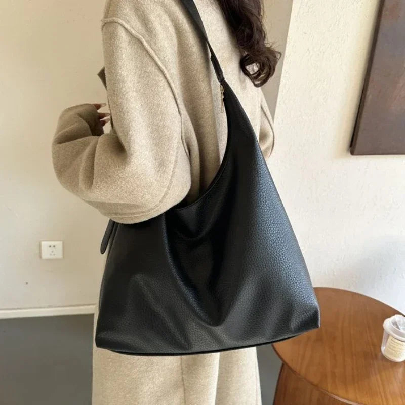 Fashion Leather Tote Bag for Women 2024 Trend Female Simple Large High Capacity Shoulder Bag Women Handbags Messenger Bags