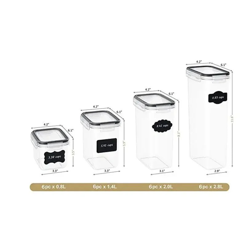 Airtight Food Storage Containers for Kitchen Organization 24 PC Food Canisters With Durable Lids for Pantry Organization