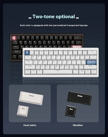 CIDOO QK61 V2 Mechanische Tastatur, 60%-Layout, Gasket-Struktur, VIA-programmierbar, Hot-Swap-fähig, drei Modi, kabellos, RGB-Tastatur