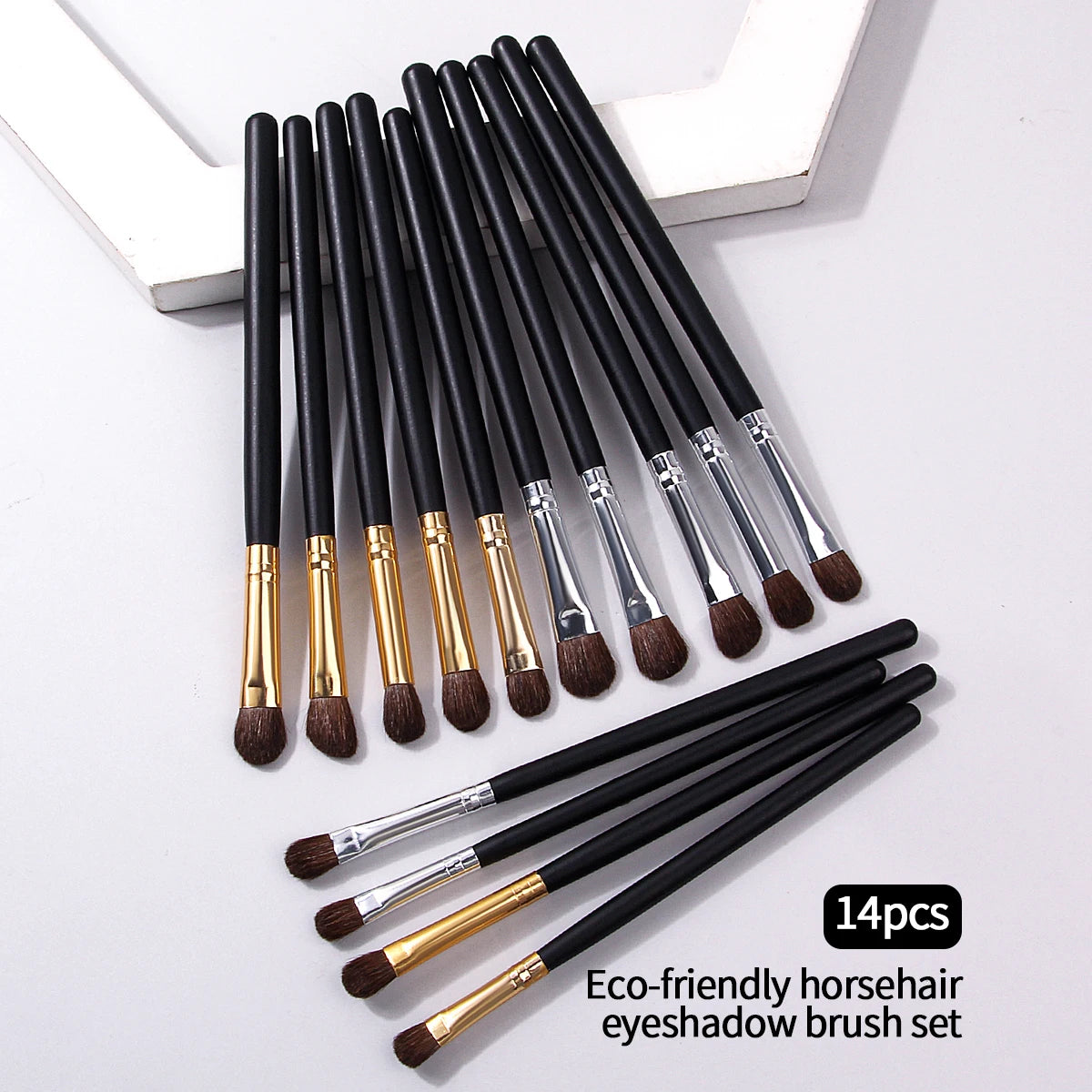 14pieces wooden-handled eye makeup brushes, eyeshadow brushes and eyebrow brushes are multi-functional beauty tools