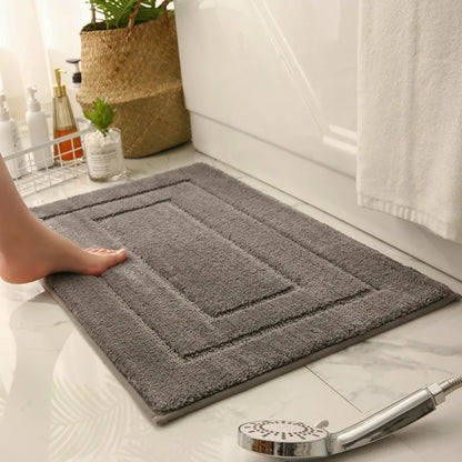Thickened Bathroom Absorbent Floor Mat Solid Color Back Jacquard Quick-Drying Foot Pad Soft and Skin-Friendly Floor Carpet