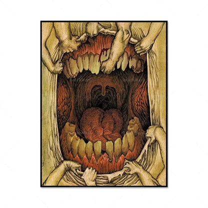 Modern Dental Art Teeth Canvas Painting for Home Living Room  Bedroom Wall Decor Stylish Poster Print