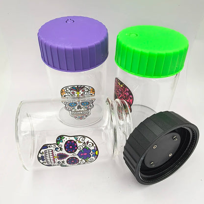 Glass Jar with LED Light Airtight Transparent Glass Storage Jars
