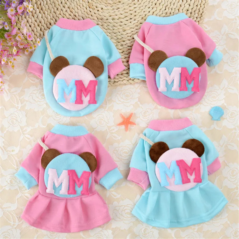 New Cartoon Dog Clothes for Small Dogs Spring Antumn Dog Coat Jacket Clothing Puppy Cartoon Pet Clothes Dress for Chihuahua