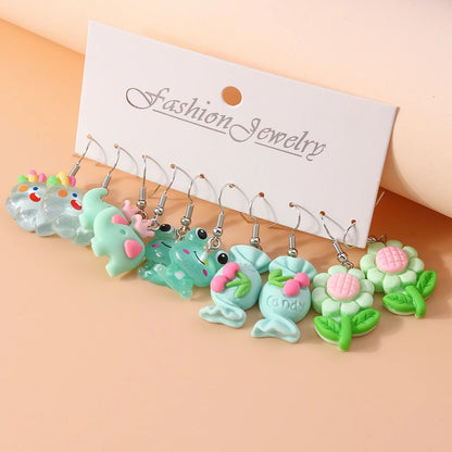 5pairs/set Cute Candy Chocolate Earrings for Women Girls 3D Food Dangle Earrings Kids Jewelry Gifts