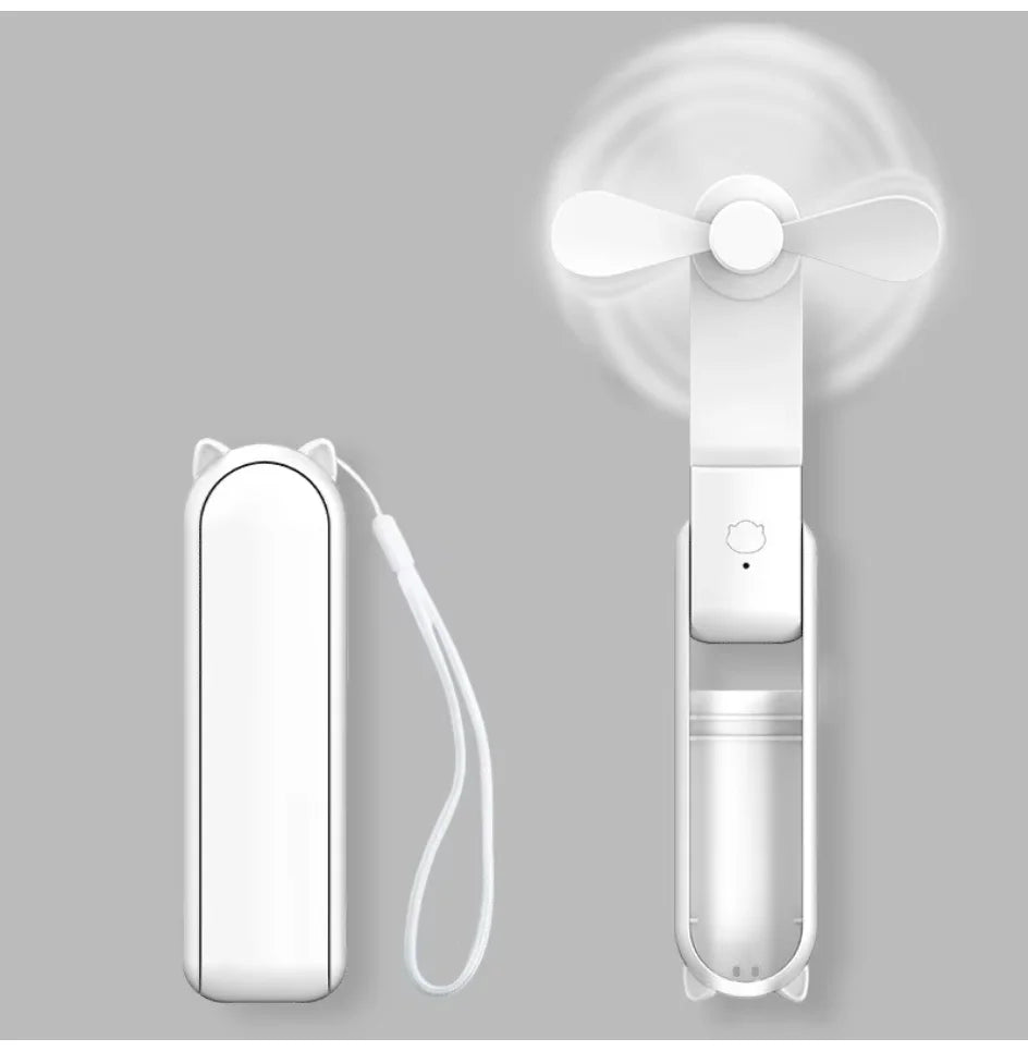 Portable Mini Fan, USB Rechargeable, 3-speed Adjustable, Foldable Handheld Fan, Suitable for Women, Travel, Outdoor Use