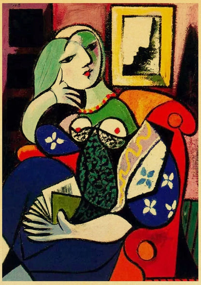 Abstract Painting Pablo Picasso Exhibition Kraft Paper Poster Art Prints Museum Modern Gallery Wall Picture Home Room Decor Gift