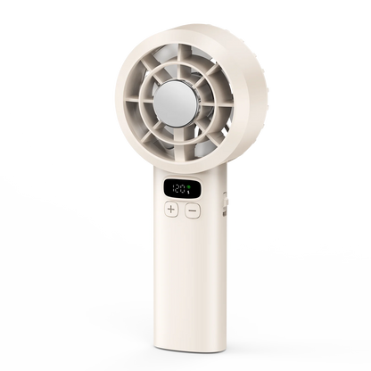 Portable Handheld Fan, 5 Speeds, LED Screen, Rechargeable Battery, Quiet Strong, 2-in-1 Desktop USB Fan for Home Office Travel