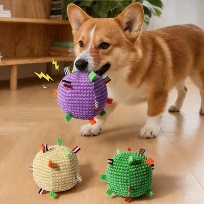 Pet Toy Ball Dog Chew Toy Interactive Tough Durable Colorful Ribbon Pet Playing Toy for Small Medium Large Dogs Stress Relief