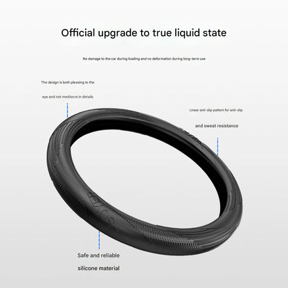 Car steering wheel cover silicone summer non-slip sweat-absorbent high-end handlebar cover protective cover four seasons protect