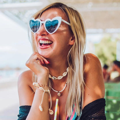 Heart Sunglasses Women Big Frame Personality Sun Glasses Sexy Cute Eyeglasses Gradient Lens Brand Designer Shades Oculos De Sol