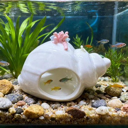 Ceramic aquarium ornament, designed for fish to rest on, adding a touch of nature to your aquarium