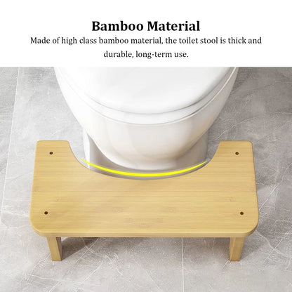 Bamboo Toilet Stool Bathroom Waterproof Non Slide Poop Seat Adult Holder Washroom Closestool Squat Bench for Home Travel