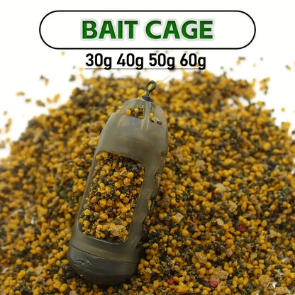 2/3pc Carp Fishing Feeder with Weight | Light Brown High-Density Polymer Bait Holder for Efficient Distribution & Easy Loading